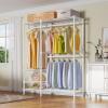 imageVIPEK V2i Garment Rack for Hanging Clothes Portable Closet System with 4 Adjustable Shelves ampamp 2 Hanging Rods Heavy Duty Metal Clothes Rack Freestanding Wardrobe Closet Rack Max Load 700lbsWhite