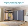 imageVIPEK V30 Heavy Duty Clothes Rack with 7 Adjustable Shelves ampamp 2 Hang Rods Portable Closet Metal Clothing Rack Freestanding Wardrobe Closet for Hanging Clothes Max Load 870lbsBlack Rack With Grey Cover