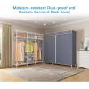 imageVIPEK V30 Heavy Duty Clothes Rack with 7 Adjustable Shelves ampamp 2 Hang Rods Portable Closet Metal Clothing Rack Freestanding Wardrobe Closet for Hanging Clothes Max Load 870lbsWhite Rack With Grey Cover