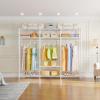 imageVIPEK V30 Heavy Duty Clothes Rack with 7 Adjustable Shelves ampamp 2 Hang Rods Portable Closet Metal Clothing Rack Freestanding Wardrobe Closet for Hanging Clothes Max Load 870lbsWhite