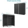 imageVIPEK V30 Heavy Duty Clothes Rack with 7 Adjustable Shelves ampamp 2 Hang Rods Portable Closet Metal Clothing Rack Freestanding Wardrobe Closet for Hanging Clothes Max Load 870lbsBlack Rack With Black Cover