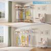 imageVIPEK V30 Heavy Duty Clothes Rack with 7 Adjustable Shelves ampamp 2 Hang Rods Portable Closet Metal Clothing Rack Freestanding Wardrobe Closet for Hanging Clothes Max Load 870lbsWhite