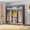 imageVIPEK V30 Heavy Duty Clothes Rack with 7 Adjustable Shelves ampamp 2 Hang Rods Portable Closet Metal Clothing Rack Freestanding Wardrobe Closet for Hanging Clothes Max Load 870lbsWhite Rack With Grey Cover