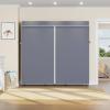 imageVIPEK V30 Heavy Duty Clothes Rack with 7 Adjustable Shelves ampamp 2 Hang Rods Portable Closet Metal Clothing Rack Freestanding Wardrobe Closet for Hanging Clothes Max Load 870lbsBlack Rack With Grey Cover