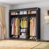 imageVIPEK V30 Heavy Duty Clothes Rack with 7 Adjustable Shelves ampamp 2 Hang Rods Portable Closet Metal Clothing Rack Freestanding Wardrobe Closet for Hanging Clothes Max Load 870lbsBlack Rack With Black Cover