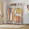 imageVIPEK V4 Heavy Duty Clothing Rack for Hanging Clothes 810lbs Load Capacity Double Rod Garment Rack with Adjustable Shelves ampamp Side Hooks Metal Wardrobe Closet System Easy to Assemble BlackWhite