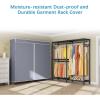 imageVIPEK V4 Heavy Duty Clothing Rack for Hanging Clothes 810lbs Load Capacity Double Rod Garment Rack with Adjustable Shelves ampamp Side Hooks Metal Wardrobe Closet System Easy to Assemble BlackBlack Rack with Grey Cover