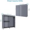 imageVIPEK V4 Heavy Duty Clothing Rack for Hanging Clothes 810lbs Load Capacity Double Rod Garment Rack with Adjustable Shelves ampamp Side Hooks Metal Wardrobe Closet System Easy to Assemble BlackBlack Rack with Grey Cover
