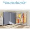 imageVIPEK V4 Heavy Duty Clothing Rack for Hanging Clothes 810lbs Load Capacity Double Rod Garment Rack with Adjustable Shelves ampamp Side Hooks Metal Wardrobe Closet System Easy to Assemble BlackWhite Rack with Grey Cover