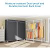 imageVIPEK V4 Heavy Duty Clothing Rack for Hanging Clothes 810lbs Load Capacity Double Rod Garment Rack with Adjustable Shelves ampamp Side Hooks Metal Wardrobe Closet System Easy to Assemble BlackWhite Rack with Black Cover