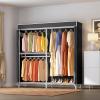 imageVIPEK V4 Heavy Duty Clothing Rack for Hanging Clothes 810lbs Load Capacity Double Rod Garment Rack with Adjustable Shelves ampamp Side Hooks Metal Wardrobe Closet System Easy to Assemble BlackWhite Rack with Black Cover