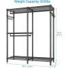 imageVIPEK V4 Heavy Duty Clothing Rack for Hanging Clothes 810lbs Load Capacity Double Rod Garment Rack with Adjustable Shelves ampamp Side Hooks Metal Wardrobe Closet System Easy to Assemble BlackBlack