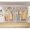 imageVIPEK V4 Heavy Duty Clothing Rack for Hanging Clothes 810lbs Load Capacity Double Rod Garment Rack with Adjustable Shelves ampamp Side Hooks Metal Wardrobe Closet System Easy to Assemble BlackWhite