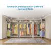 imageVIPEK V4 Heavy Duty Clothing Rack for Hanging Clothes 810lbs Load Capacity Double Rod Garment Rack with Adjustable Shelves ampamp Side Hooks Metal Wardrobe Closet System Easy to Assemble BlackWhite