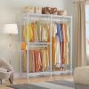 imageVIPEK V4 Heavy Duty Clothing Rack for Hanging Clothes 810lbs Load Capacity Double Rod Garment Rack with Adjustable Shelves ampamp Side Hooks Metal Wardrobe Closet System Easy to Assemble BlackWhite