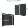 imageVIPEK V4 Heavy Duty Clothing Rack for Hanging Clothes 810lbs Load Capacity Double Rod Garment Rack with Adjustable Shelves ampamp Side Hooks Metal Wardrobe Closet System Easy to Assemble BlackWhite Rack with Black Cover