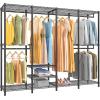 imageVIPEK V40 Wire Garment Rack Heavy Duty Clothes Rack for Hanging Clothes MultiFunctional Bedroom Clothing Rack Freestanding Closet Wardrobe Rack Max Load 1110lbs BlackBlack