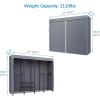 imageVIPEK V40C Covered Clothes Rack Heavy Duty Clothing Rack with Cover Custom Freestanding Closet Portable Wardrobe Closet for Bedroom Large Black Coset Rack with Black Oxford Fabric CoverBlack Rack With Grey Cover