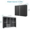 imageVIPEK V40C Covered Clothes Rack Heavy Duty Clothing Rack with Cover Custom Freestanding Closet Portable Wardrobe Closet for Bedroom Large Black Coset Rack with Black Oxford Fabric CoverWhite Rack With Black Cover