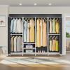 imageVIPEK V40C Covered Clothes Rack Heavy Duty Clothing Rack with Cover Custom Freestanding Closet Portable Wardrobe Closet for Bedroom Large Black Coset Rack with Black Oxford Fabric CoverWhite Rack With Black Cover