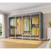 imageVIPEK V40C Covered Clothes Rack Heavy Duty Clothing Rack with Cover Custom Freestanding Closet Portable Wardrobe Closet for Bedroom Large Black Coset Rack with Black Oxford Fabric CoverWhite Rack With Grey Cover