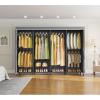 imageVIPEK V40C Covered Clothes Rack Heavy Duty Clothing Rack with Cover Custom Freestanding Closet Portable Wardrobe Closet for Bedroom Large Black Coset Rack with Black Oxford Fabric CoverBlack Rack With Grey Cover