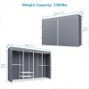 imageVIPEK V40C Covered Clothes Rack Heavy Duty Clothing Rack with Cover Custom Freestanding Closet Portable Wardrobe Closet for Bedroom Large Black Coset Rack with Black Oxford Fabric CoverWhite Rack With Grey Cover