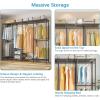 imageVIPEK V40C Covered Clothes Rack Heavy Duty Clothing Rack with Cover Custom Freestanding Closet Portable Wardrobe Closet for Bedroom Large Black Coset Rack with Black Oxford Fabric CoverBlack Rack With Black Cover