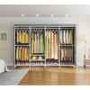 imageVIPEK V40C Covered Clothes Rack Heavy Duty Clothing Rack with Cover Custom Freestanding Closet Portable Wardrobe Closet for Bedroom Large Black Coset Rack with Black Oxford Fabric CoverWhite Rack With Grey Cover