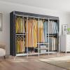 imageVIPEK V40C Covered Clothes Rack Heavy Duty Clothing Rack with Cover Custom Freestanding Closet Portable Wardrobe Closet for Bedroom Large Black Coset Rack with Black Oxford Fabric CoverWhite Rack With Black Cover