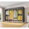 imageVIPEK V40C Covered Clothes Rack Heavy Duty Clothing Rack with Cover Custom Freestanding Closet Portable Wardrobe Closet for Bedroom Large Black Coset Rack with Black Oxford Fabric CoverWhite Rack With Black Cover