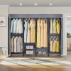 imageVIPEK V40C Covered Clothes Rack Heavy Duty Clothing Rack with Cover Custom Freestanding Closet Portable Wardrobe Closet for Bedroom Large Black Coset Rack with Black Oxford Fabric CoverBlack Rack With Grey Cover
