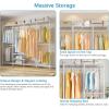imageVIPEK V40C Covered Clothes Rack Heavy Duty Clothing Rack with Cover Custom Freestanding Closet Portable Wardrobe Closet for Bedroom Large Black Coset Rack with Black Oxford Fabric CoverWhite Rack With Black Cover