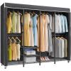 imageVIPEK V40C Covered Clothes Rack Heavy Duty Clothing Rack with Cover Custom Freestanding Closet Portable Wardrobe Closet for Bedroom Large Black Coset Rack with Black Oxford Fabric CoverBlack Rack With Black Cover