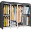 imageVIPEK V40C Covered Clothes Rack Heavy Duty Clothing Rack with Cover Custom Freestanding Closet Portable Wardrobe Closet for Bedroom Large Black Coset Rack with Black Oxford Fabric CoverWhite Rack With Black Cover