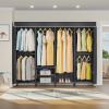 imageVIPEK V40C Covered Clothes Rack Heavy Duty Clothing Rack with Cover Custom Freestanding Closet Portable Wardrobe Closet for Bedroom Large Black Coset Rack with Black Oxford Fabric CoverBlack Rack With Black Cover