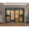 imageVIPEK V40L Clothes Rack with Dimmable LED Lights 3000K Warm White Heavy Duty Clothing Rack for Hanging Clothes Portable Closet Wardrobe Freestanding Closet Rack for Bedroom Max Load 890lbs BlackBlack Rack with Black Cover