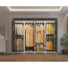 imageVIPEK V40L Clothes Rack with Dimmable LED Lights 3000K Warm White Heavy Duty Clothing Rack for Hanging Clothes Portable Closet Wardrobe Freestanding Closet Rack for Bedroom Max Load 890lbs BlackWhite Rack with Black Cover