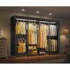 imageVIPEK V40L Clothes Rack with Dimmable LED Lights 3000K Warm White Heavy Duty Clothing Rack for Hanging Clothes Portable Closet Wardrobe Freestanding Closet Rack for Bedroom Max Load 890lbs BlackBlack Rack with Black Cover