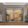 imageVIPEK V40L Clothes Rack with Dimmable LED Lights 3000K Warm White Heavy Duty Clothing Rack for Hanging Clothes Portable Closet Wardrobe Freestanding Closet Rack for Bedroom Max Load 890lbs BlackWhite Rack with Grey Cover