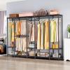 imageVIPEK V50 Extra Large Portable Closet Rack Bedroom Armoire Freestanding Wardrobe Closet Heavy Duty Clothes Rack MultiFunctional Metal Clothing Rack for Hanging Clothes Max Load 1300lbs BlackBlack