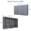 imageVIPEK V50C Black Portable Closet Rack with Black Cover Large Freestanding Wardrobe Closet Heavy Duty Clothes Rack Sturdy Clothing Rack for Hanging Clothes Max Load 1300lbsBlack Rack with Grey Cover