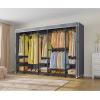 imageVIPEK V50C Black Portable Closet Rack with Black Cover Large Freestanding Wardrobe Closet Heavy Duty Clothes Rack Sturdy Clothing Rack for Hanging Clothes Max Load 1300lbsBlack Rack with Grey Cover