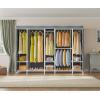 imageVIPEK V50C Black Portable Closet Rack with Black Cover Large Freestanding Wardrobe Closet Heavy Duty Clothes Rack Sturdy Clothing Rack for Hanging Clothes Max Load 1300lbsWhite Rack with Grey Cover