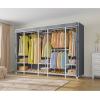 imageVIPEK V50C Black Portable Closet Rack with Black Cover Large Freestanding Wardrobe Closet Heavy Duty Clothes Rack Sturdy Clothing Rack for Hanging Clothes Max Load 1300lbsWhite Rack with Grey Cover