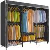 imageVIPEK V5C SE Covered Clothes Rack Heavy Duty Garment Rack with Cover and Adjustable Shelves Freestanding Portable Closet Wardrobe Closet Racks Black Clothing Rack with Black Upgarded Polyester CoverBlack Rack with Black Polyester Cover