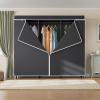 imageVIPEK V5C SE Covered Clothes Rack Heavy Duty Garment Rack with Cover and Adjustable Shelves Freestanding Portable Closet Wardrobe Closet Racks Black Clothing Rack with Black Upgarded Polyester CoverBlack Rack with Black Cover
