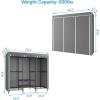 imageVIPEK V5C SE Covered Clothes Rack Heavy Duty Garment Rack with Cover and Adjustable Shelves Freestanding Portable Closet Wardrobe Closet Racks Black Clothing Rack with Black Upgarded Polyester CoverBlack Rack With Grey Polyester Cover