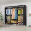 imageVIPEK V5C SE Covered Clothes Rack Heavy Duty Garment Rack with Cover and Adjustable Shelves Freestanding Portable Closet Wardrobe Closet Racks Black Clothing Rack with Black Upgarded Polyester CoverBlack Rack with Black Cover