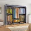 imageVIPEK V5C SE Covered Clothes Rack Heavy Duty Garment Rack with Cover and Adjustable Shelves Freestanding Portable Closet Wardrobe Closet Racks Black Clothing Rack with Black Upgarded Polyester CoverBlack Rack with Grey Cover